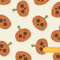 Neutral Skeleton Pumpkin Seamless Pattern
