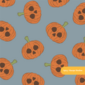 Slate Gray Skeleton Pumpkin Seamless Pattern