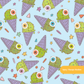 Light Blue Spooky Treats Seamless Pattern