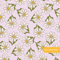 Lavender Spring Daisy Seamless Pattern