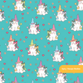 Aqua Spooky Witch Seamless Pattern