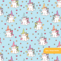 Light Blue Spooky Witch Seamless Pattern