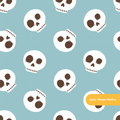 Stoney Blue Spooky Skull Seamless Pattern