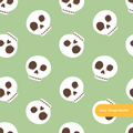 Green Spooky Skull Seamless Pattern