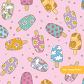 Pink Summer Popsicle Medley Seamless Pattern – Digital Download