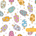 White Summer Popsicle Medley Seamless Pattern – Digital Download