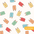 Neutral Summer Popsicle Seamless Pattern – Summer & Pool Party Digital Download