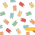 White Summer Popsicle Seamless Pattern – Summer & Pool Party Digital Download