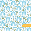 Blue Spring Floral Seamless Pattern