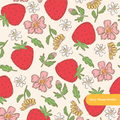 Neutral Strawberry Floral Seamless Pattern