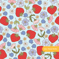 Light Blue Strawberry Dream Seamless Pattern