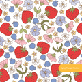 White Strawberry Dream Seamless Pattern