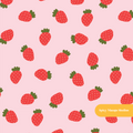 Pink Strawberries Seamless Pattern – Summer Nursery & Kitchen Digital Download