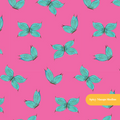 Hot Pink and Teal Butterfly Seamless Pattern