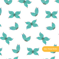 White and Teal Butterfly Seamless Pattern