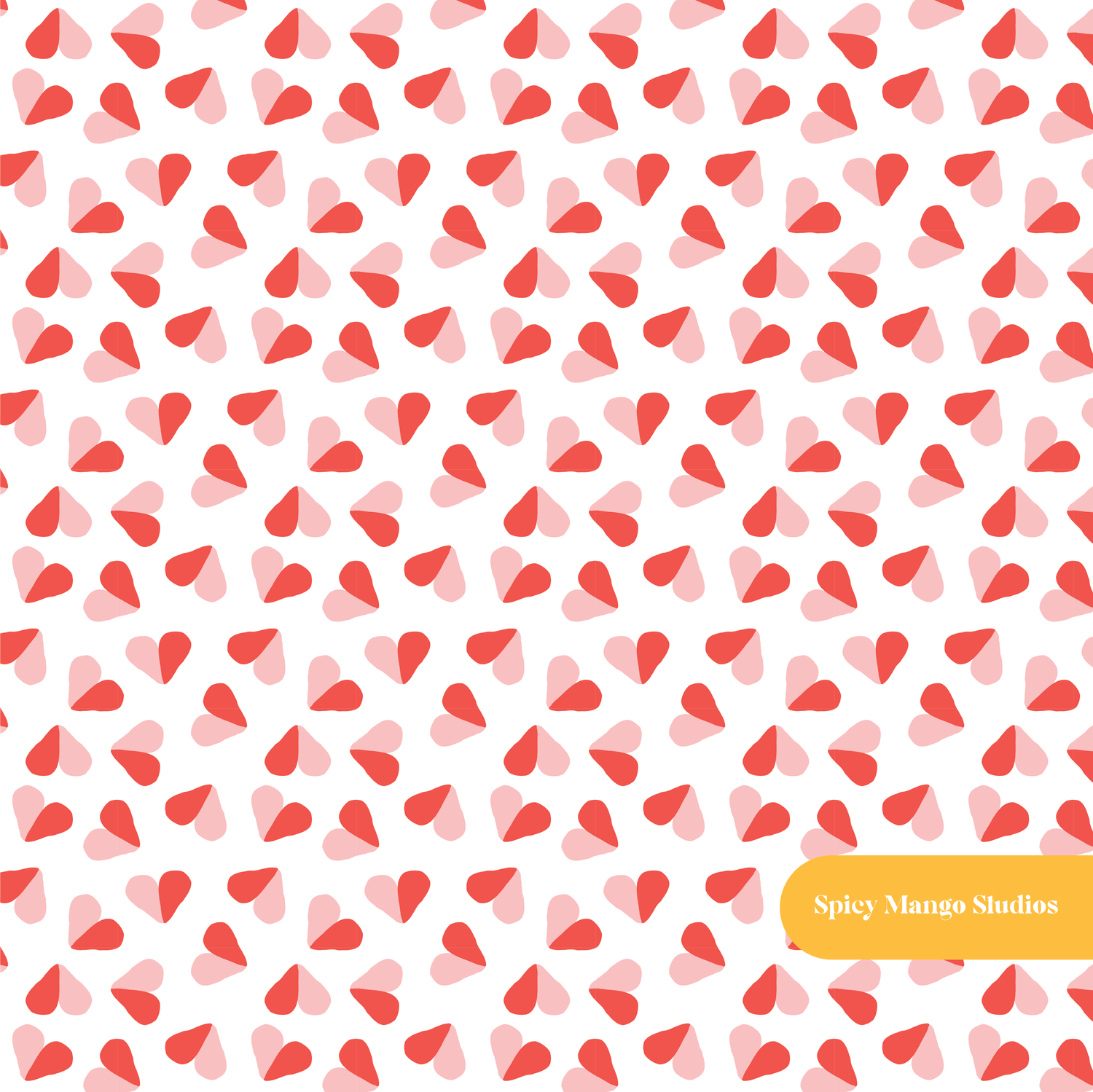 Red Tonal Hearts Seamless Pattern