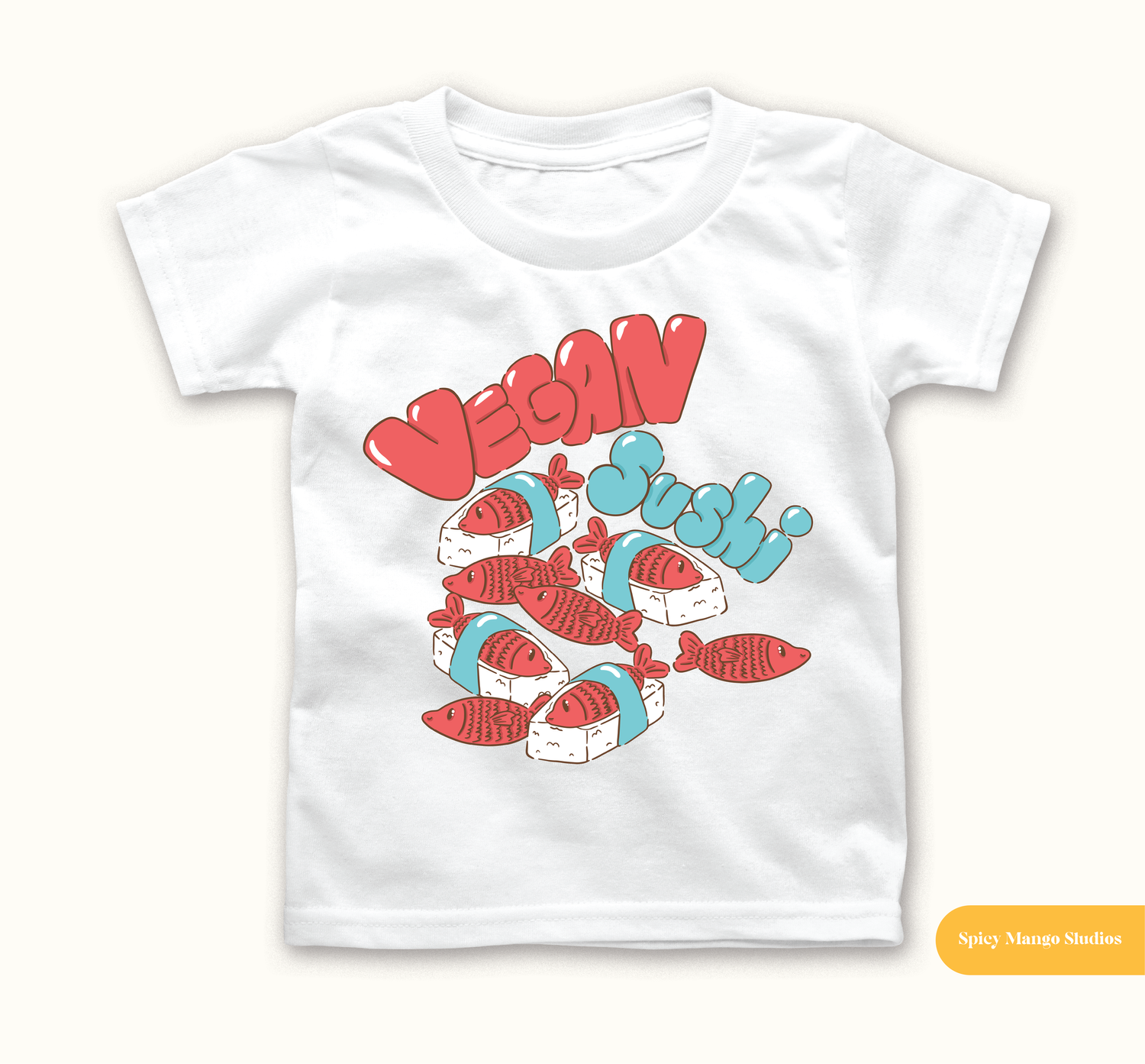 Red Vegan Sushi Transparent SVG Sublimation