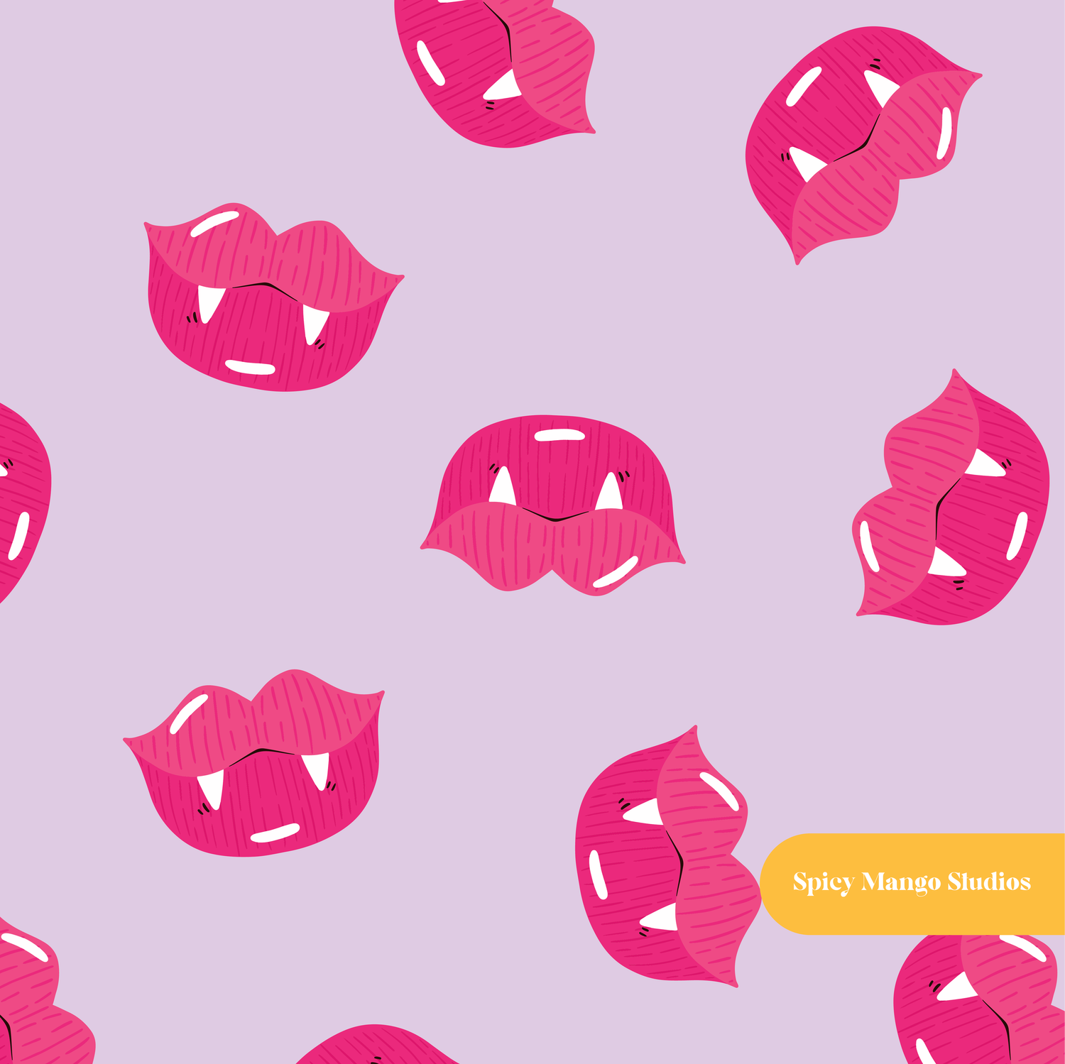 Lavender Vampire Kisses Seamless Pattern – Digital Download