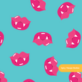 Teal Vampire Kisses Seamless Pattern – Digital Download