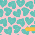 Pink and Teal Web Hearts Seamless Pattern