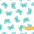 Aqua Watercolor Bow Seamless Pattern