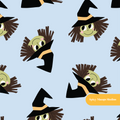 Light Blue Witchy Cuteness Seamless Pattern