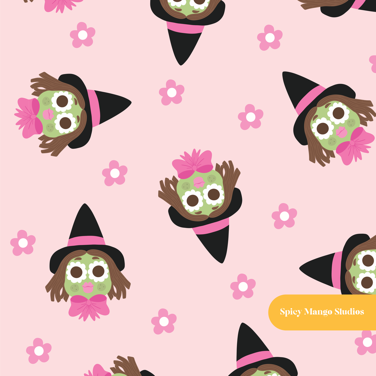 Pink Witchy Era Seamless Pattern
