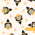 Yellow Witchy Era Seamless Pattern