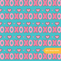 Teal XOXO Stripe Valentine's Seamless Pattern