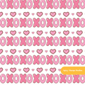 White XOXO Stripe Valentine's Seamless Pattern