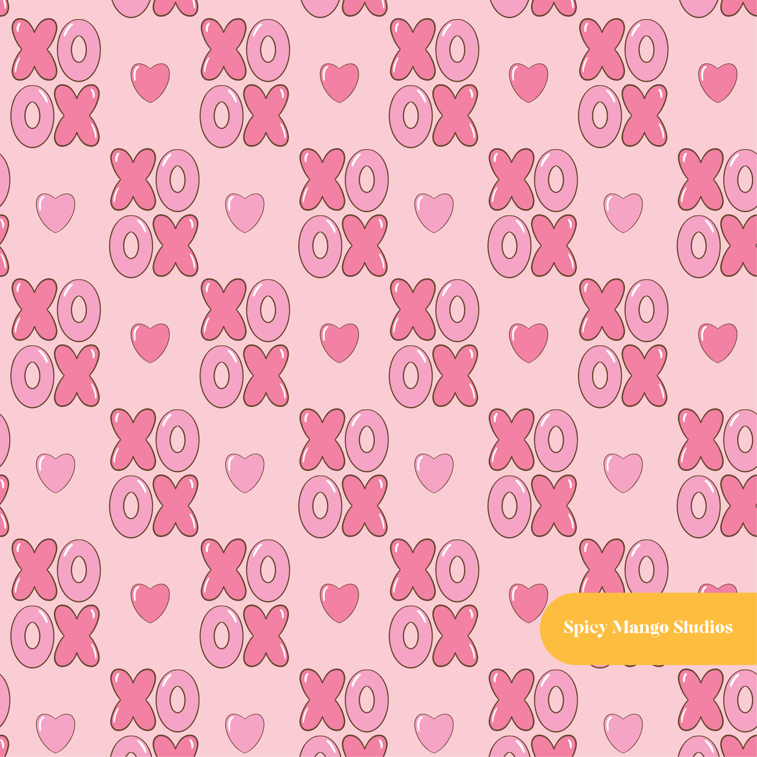 Pink XOXO Valentine's Seamless Pattern
