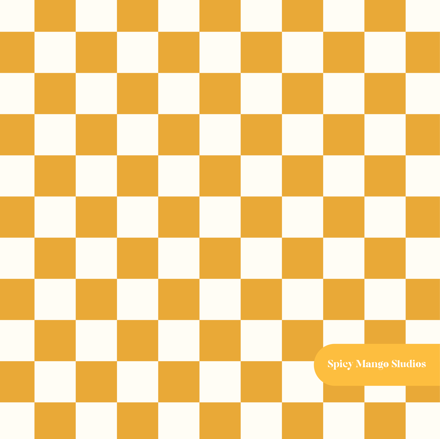 Yellow Checker Seamless Pattern