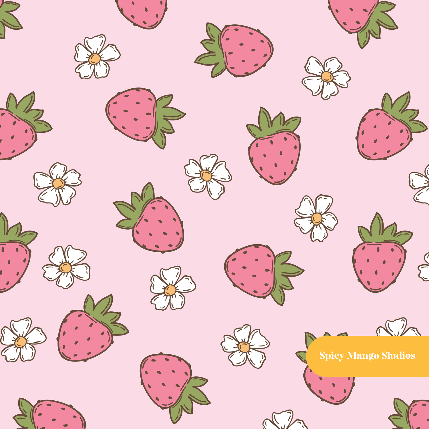 Pink Yummy Berries Seamless Pattern – Summer Party & Kitchen Digital Download