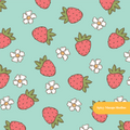 Spring Green Yummy Berries Seamless Pattern – Digital Download