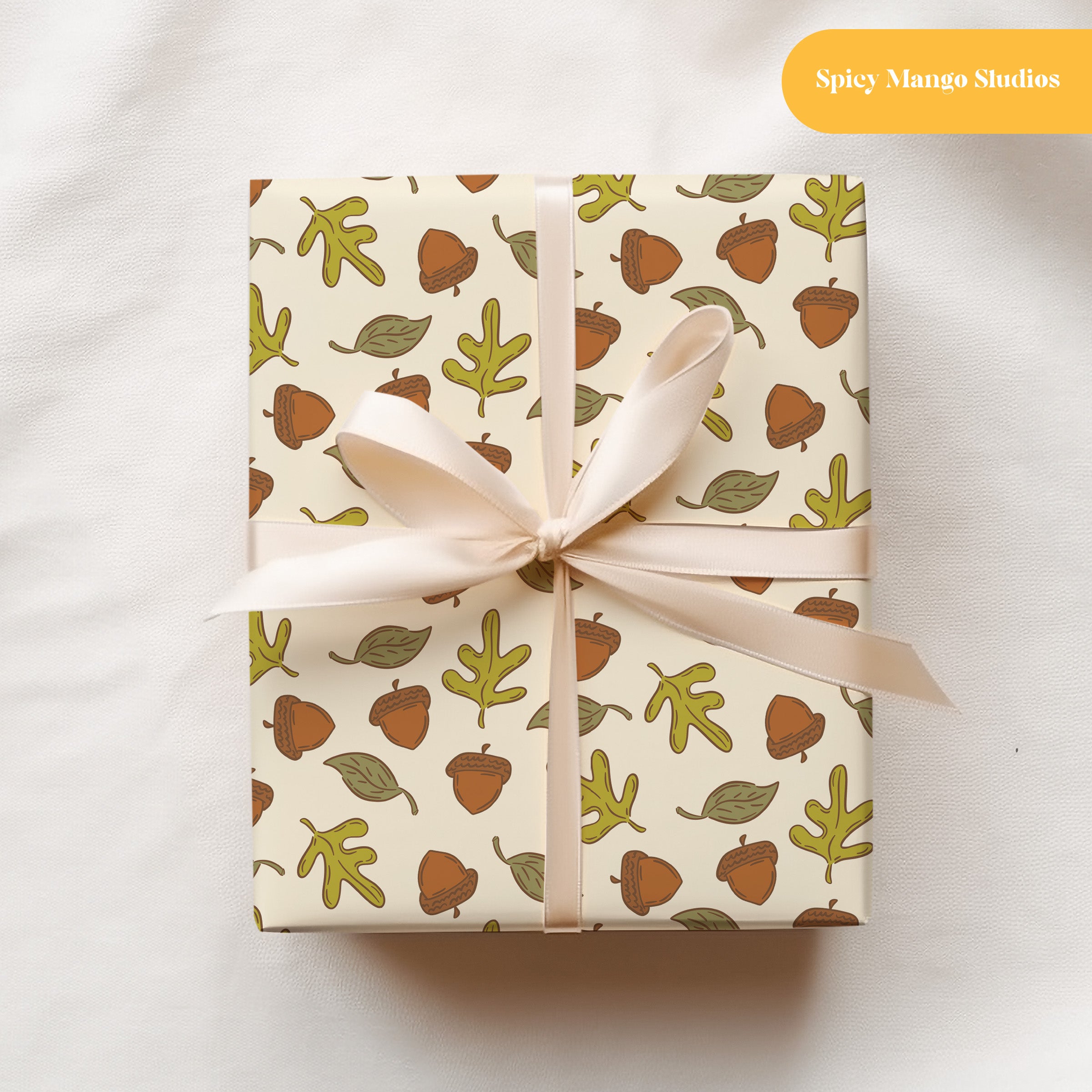 Neutral Acorns Seamless Pattern