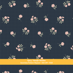 Navy Fall Floral Gingham Seamless Pattern