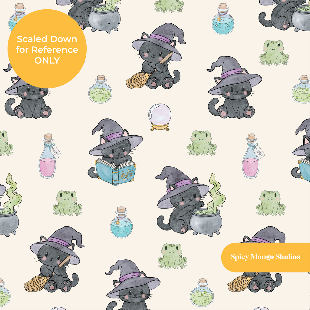 Neutral Witchy Halloween Seamless Pattern – Digital Download