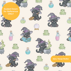 Neutral Witchy Halloween Seamless Pattern – Digital Download