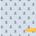 Blue Anchor Stripe Seamless Pattern