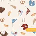 Neutral All American Baseball Seamless Pattern