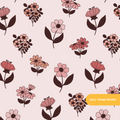 Dusty Rose Autumn Floral Seamless Pattern