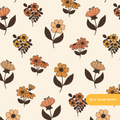 Neutral Autumn Floral Seamless Pattern