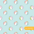 Aqua Beach Ball Medley Seamless Pattern