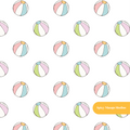 White Beach Ball Medley Seamless Pattern