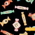 Black Boo Chew Halloween Seamless Pattern