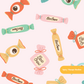 Pink Boo Chew Halloween Seamless Pattern