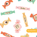 White Boo Chew Halloween Seamless Pattern