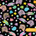 Black Beta Fish Seamless Pattern