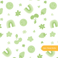 White and Green Bodhi Seamless Pattern