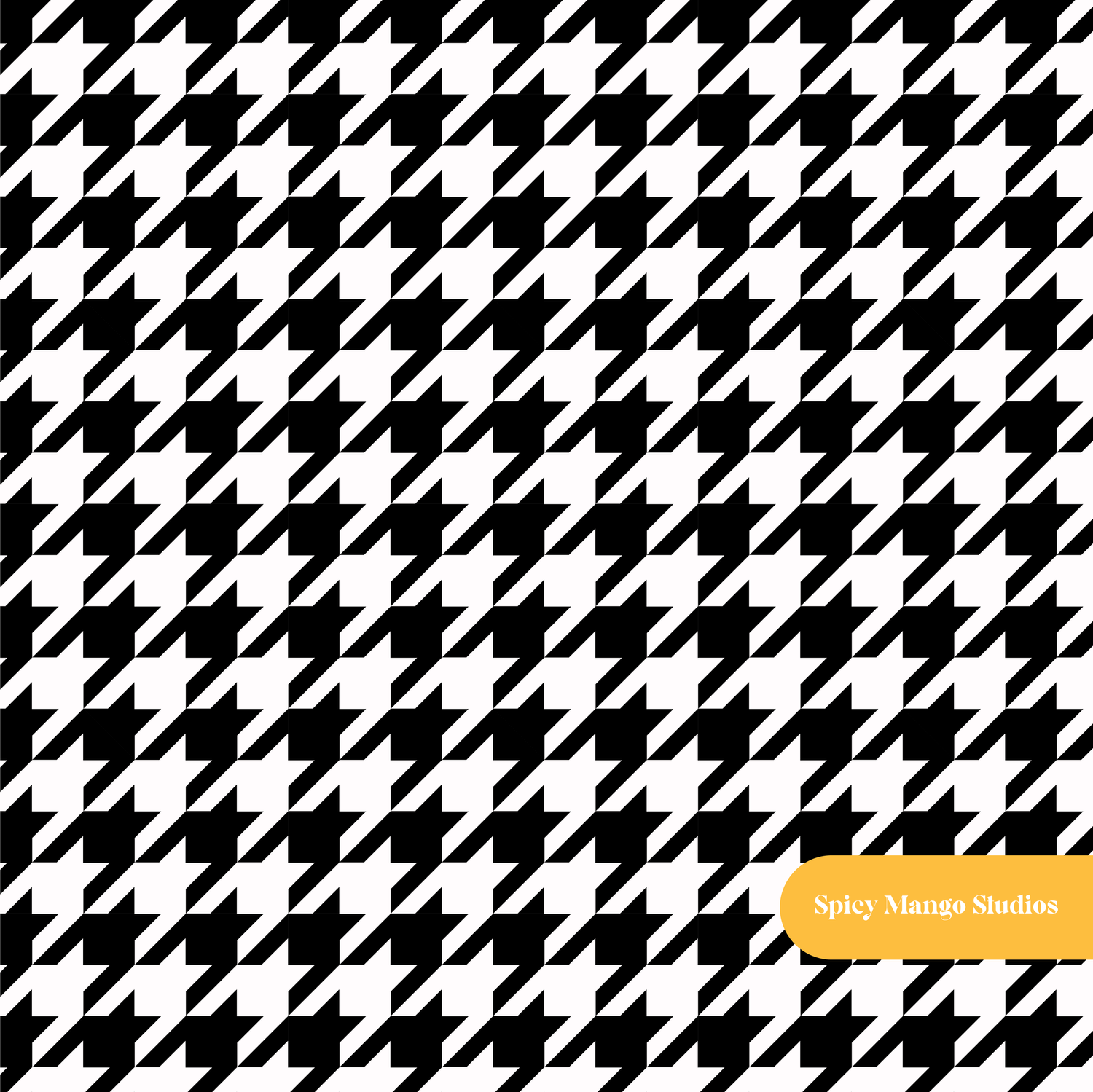 Black and White Houndstooth Seamless Pattern